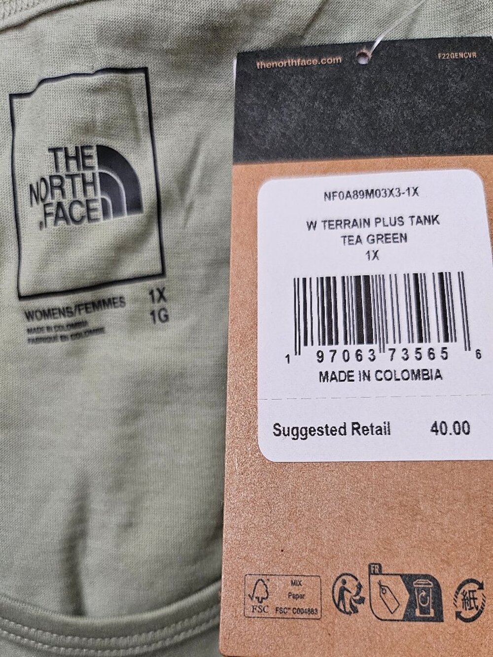 Salomon Shortney Tee Orange L & The North Face TerrainPlus Tank Tea Green 1X NWT - Picture 8 of 9
